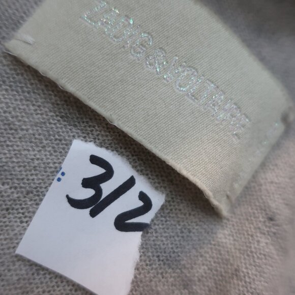 Womens Zadig & Voltaire Happy CP Grey Melange Pure Cashmere V-Neck Sweater M - Picture 11 of 12